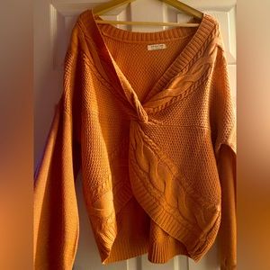 Oversized knit crop-top sweater